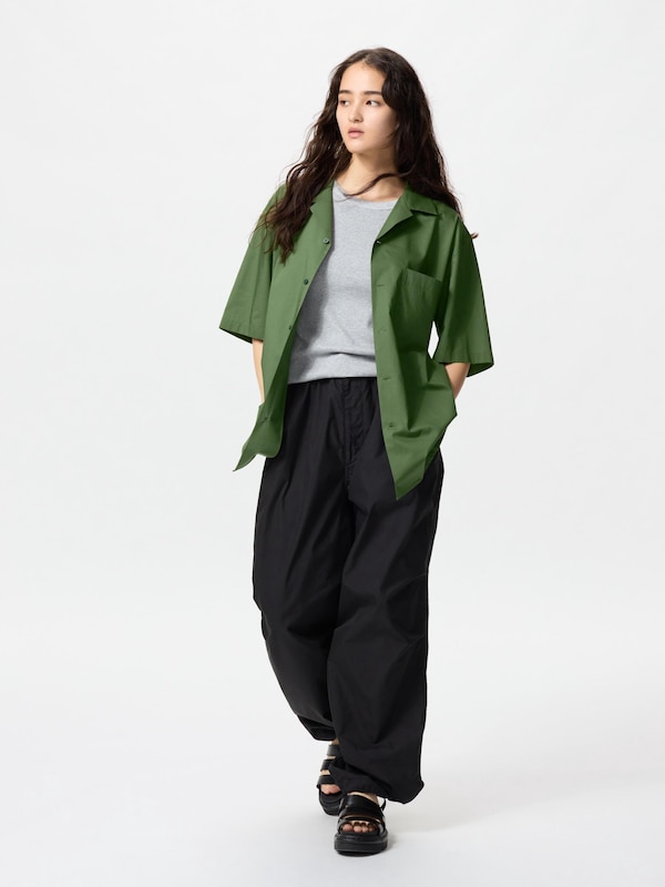 Modal Cotton Open Collar Shirt | Short Sleeve