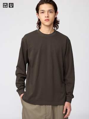 AIRism Cotton Crew Neck T-Shirt | Long Sleeve