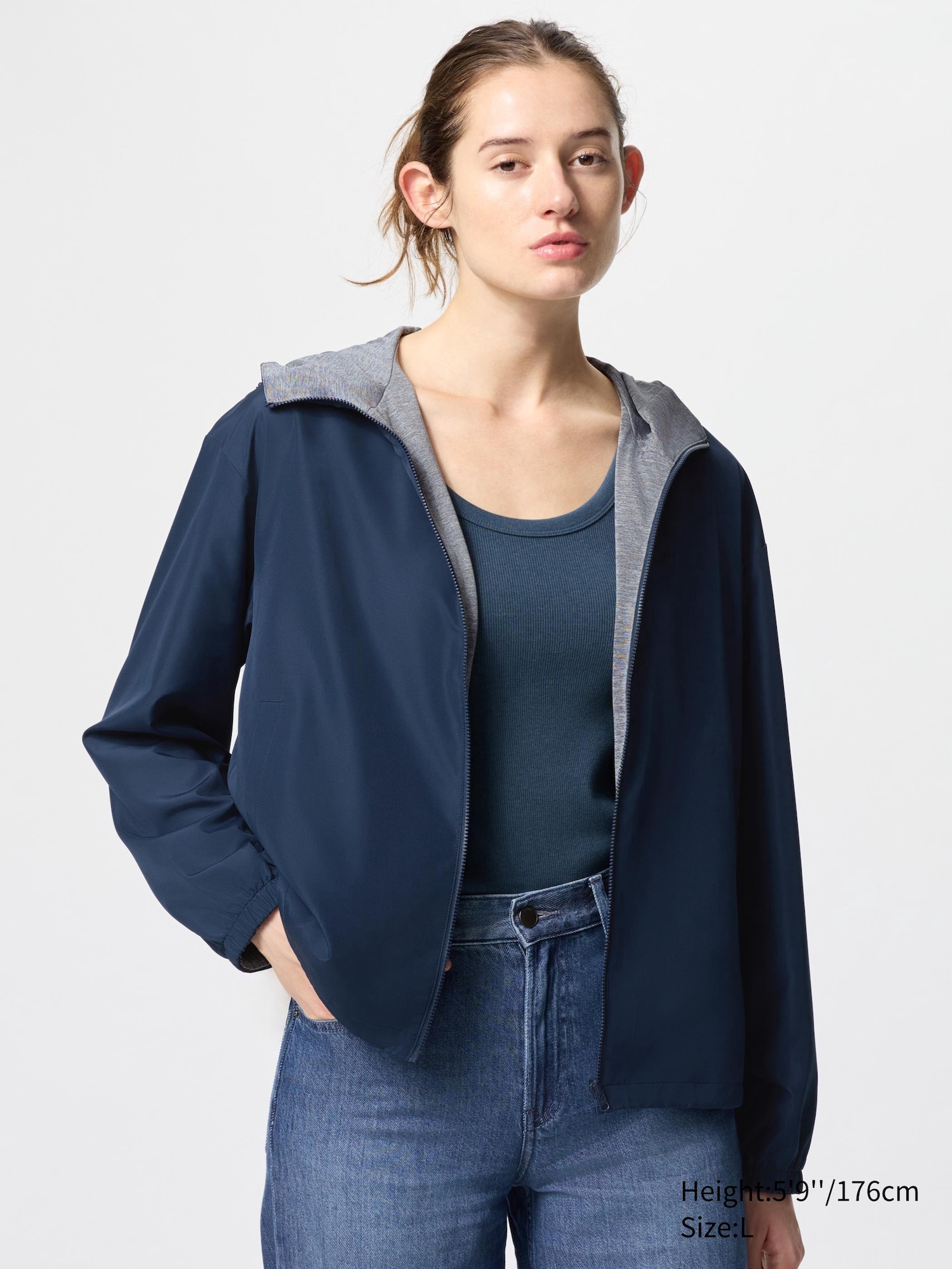 WANITA JAKET PARKA REVERSIBEL WATER REPELLENT UNIQLO ID