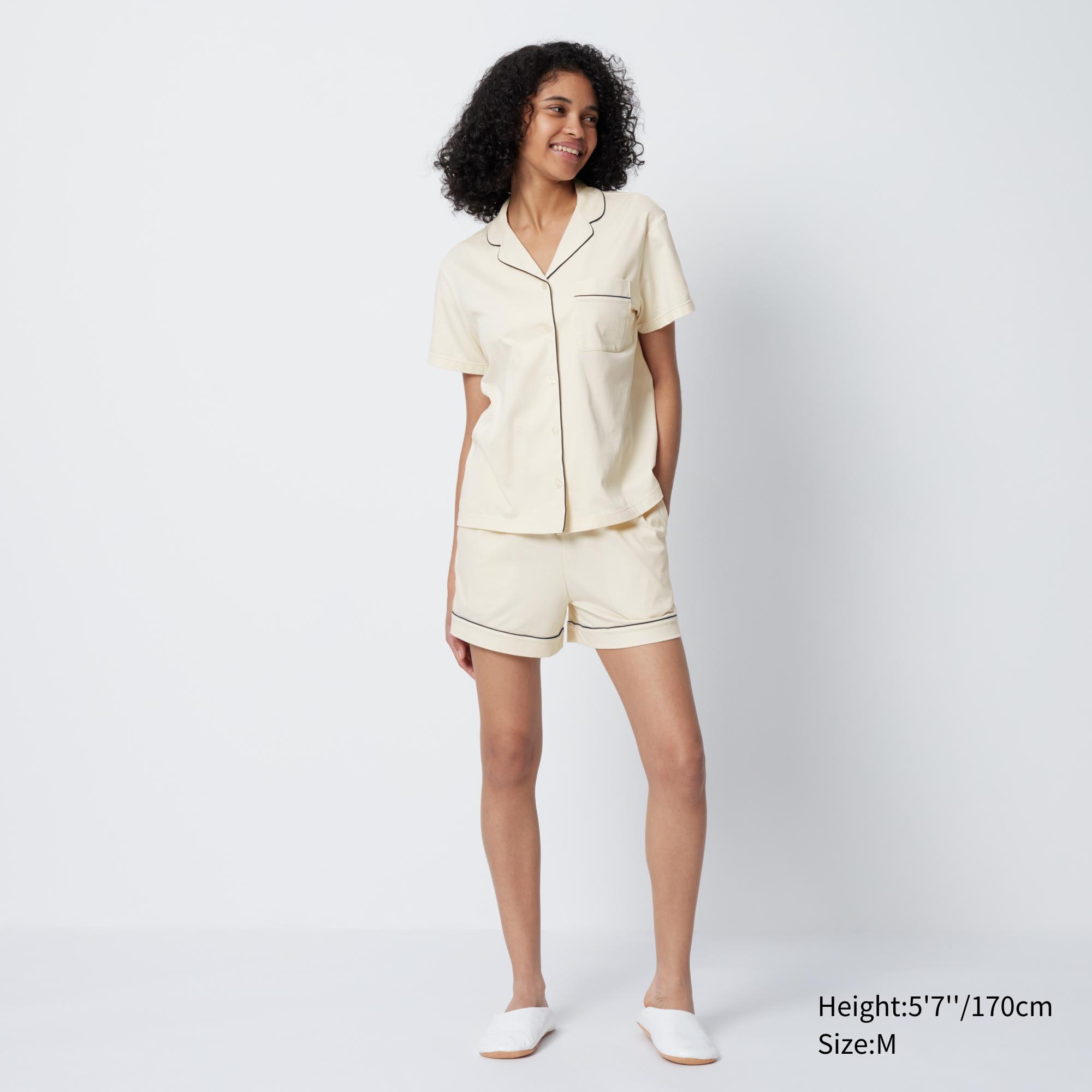 WOMEN S AIRISM COTTON SHORT SLEEVE PAJAMAS UNIQLO ID