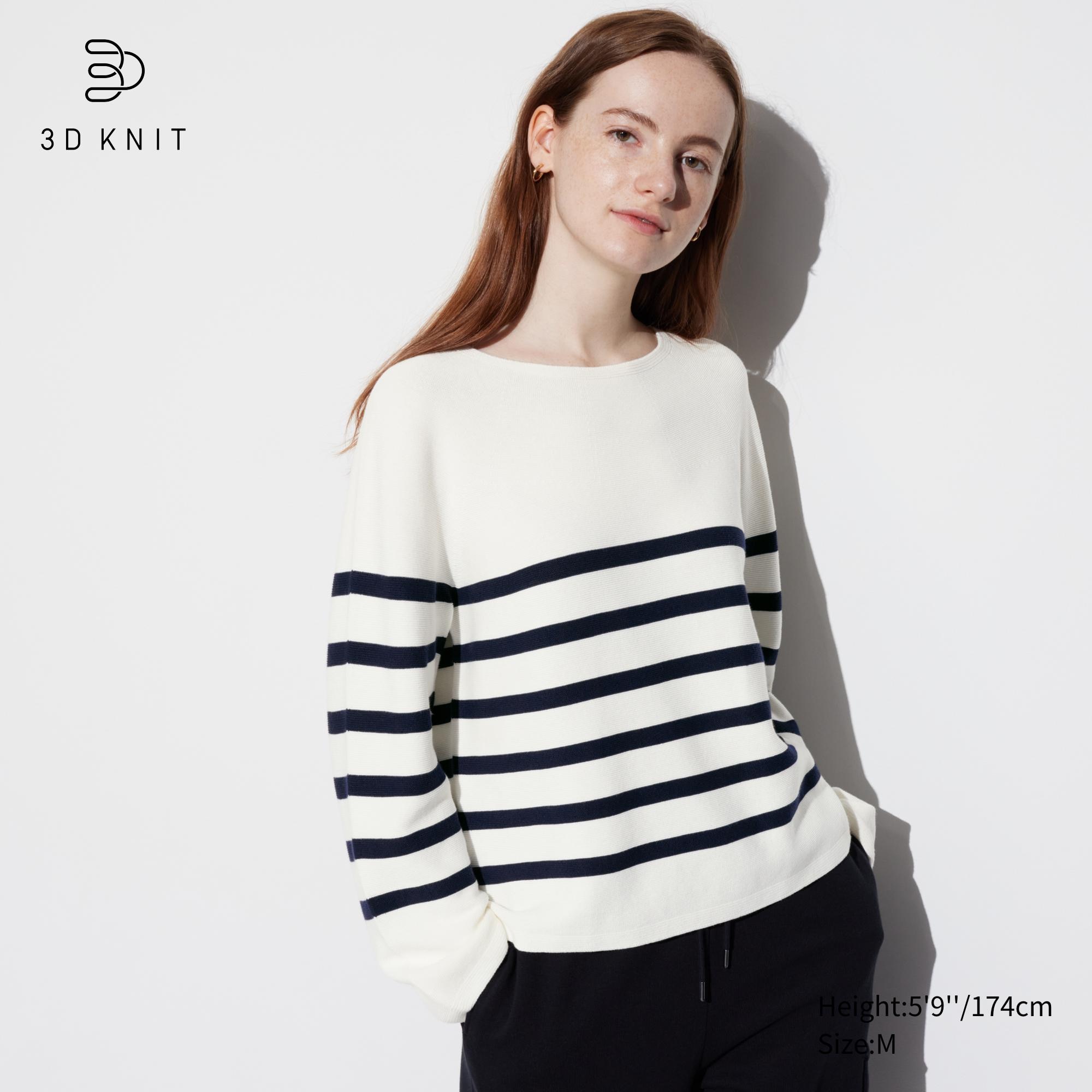 Striped long outlet sleeve sweater