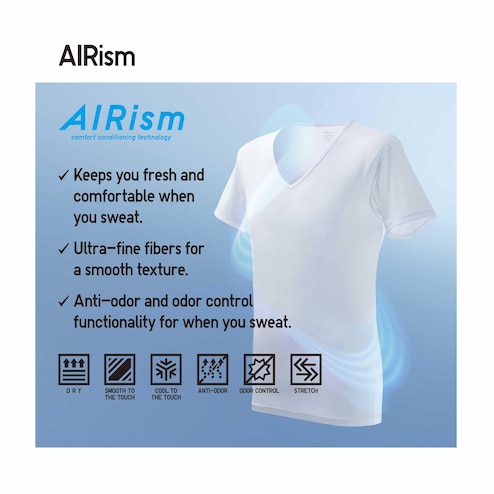 AIRism V Neck Short Sleeve T-Shirt