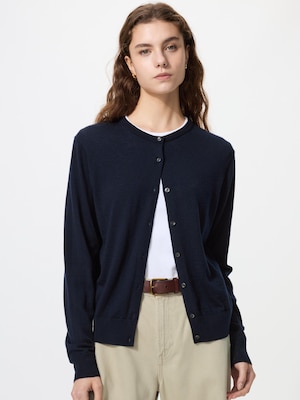 Merino Crew Neck Cardigan