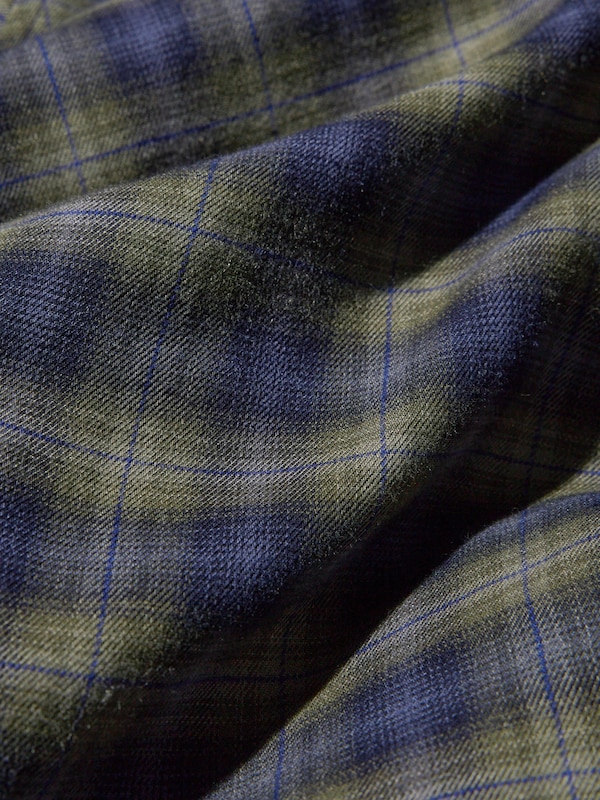 Kemeja Flannel Lembut Kerah Skipper | Kotak