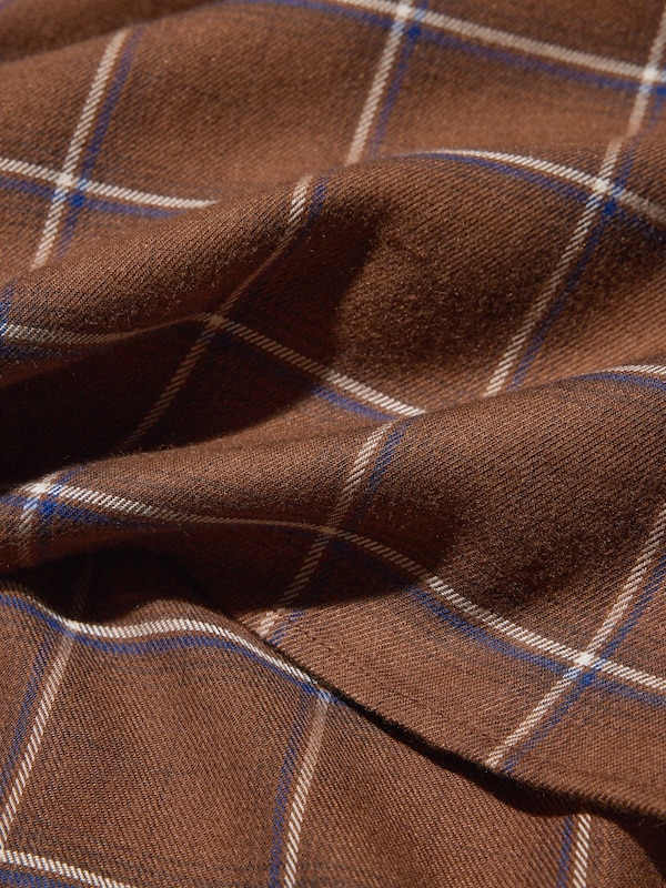 Kemeja Flannel Lembut Kerah Skipper | Kotak