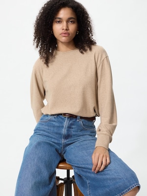 Soft Knitted Fleece Crew Neck T-Shirt