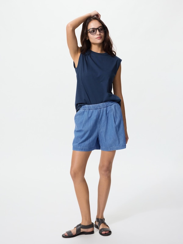 Cotton Easy Shorts | Denim
