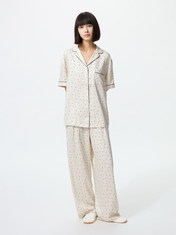 Piyama Satin Lengan Pendek (Celana Panjang)