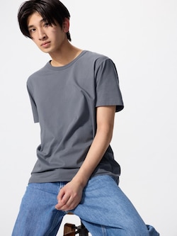 AIRism Katun T-Shirt Kerah Bulat Lengan Pendek
