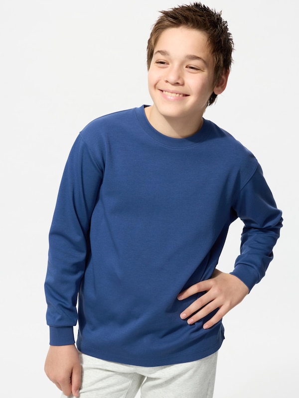 KIDS AIRism Cotton Crew Neck T-Shirt | Long Sleeve
