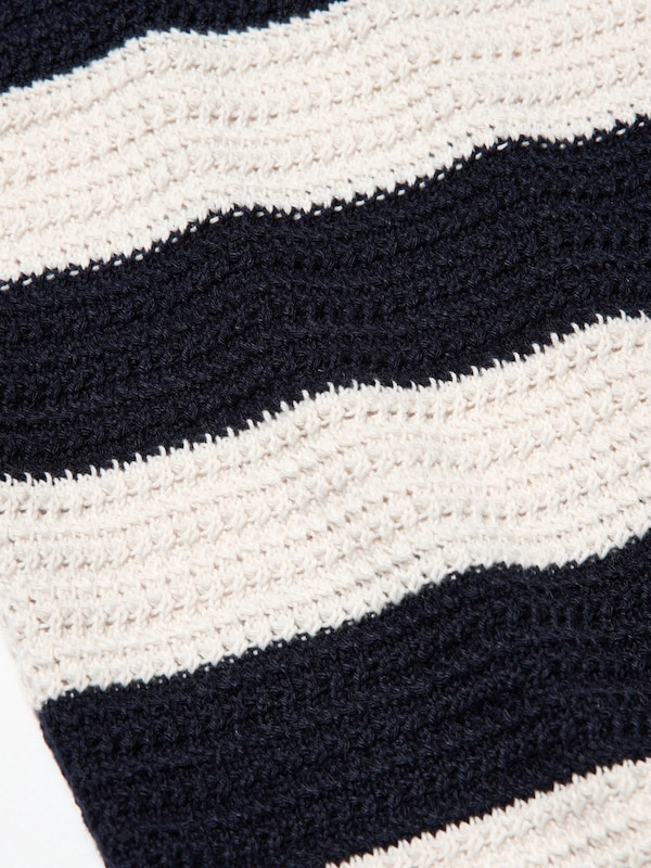 Sweater Pointelle Katun Campuran | Lengan Pendek