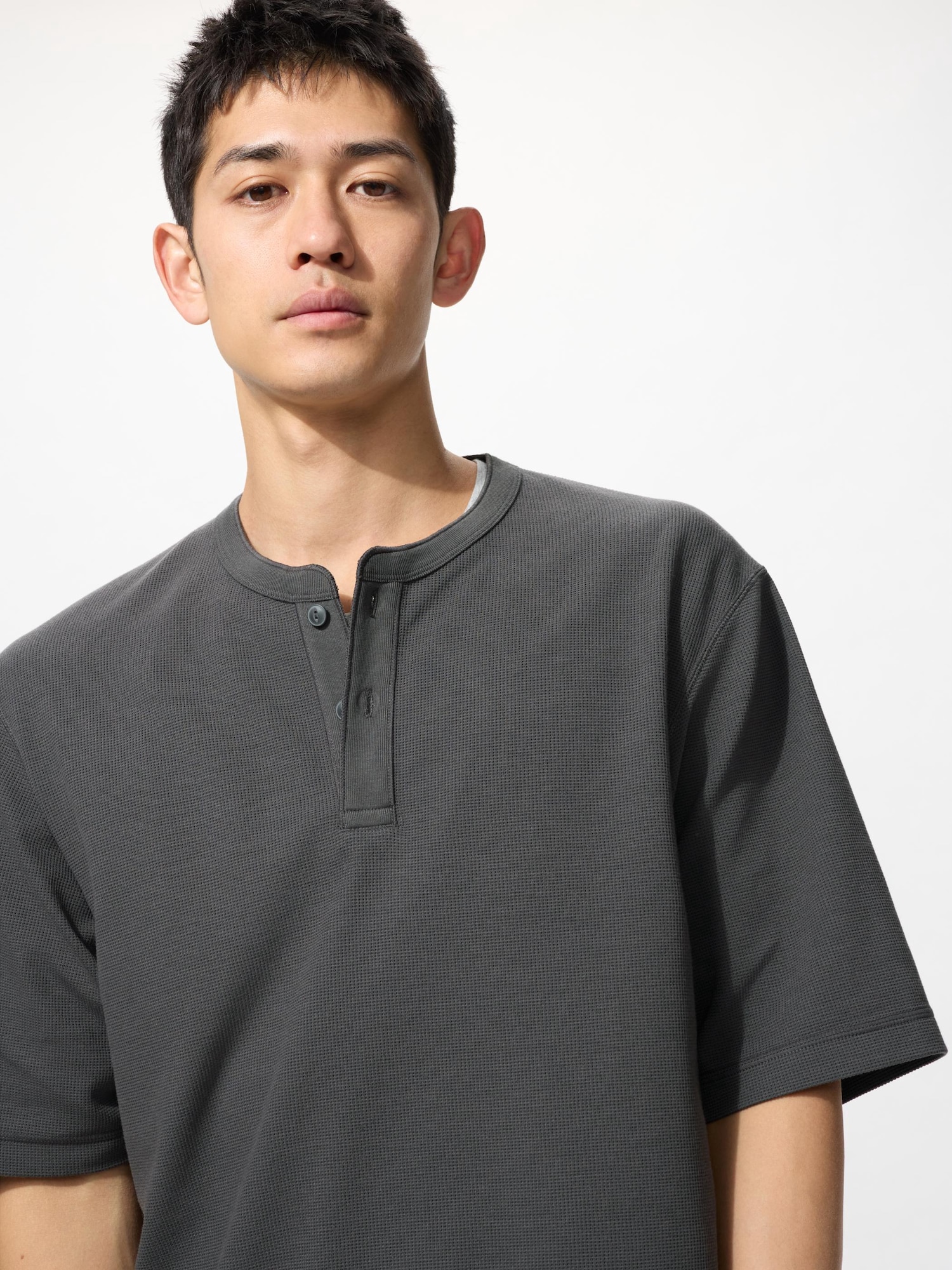 kinema waffle henley neck shirt Mサイズ 新品未使用】kinema waffle henley neck shirt M kinema】waffle
