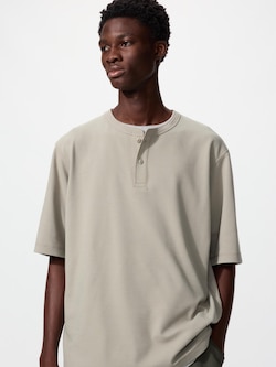Dry Waffle Henley Neck T-Shirt