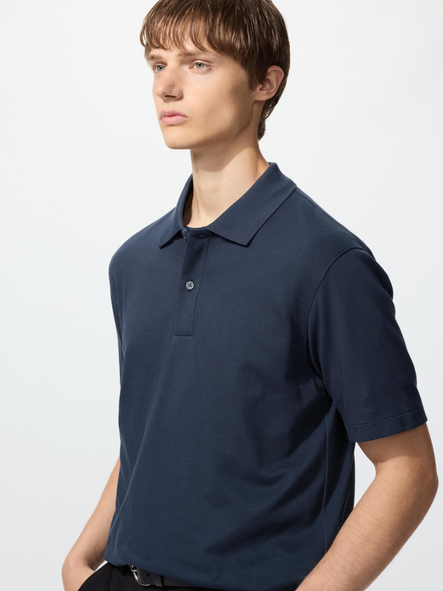 STUDIOUS】Washable Silk Cotton Polo Cotton Silk Relaxed Polo Clay Mens