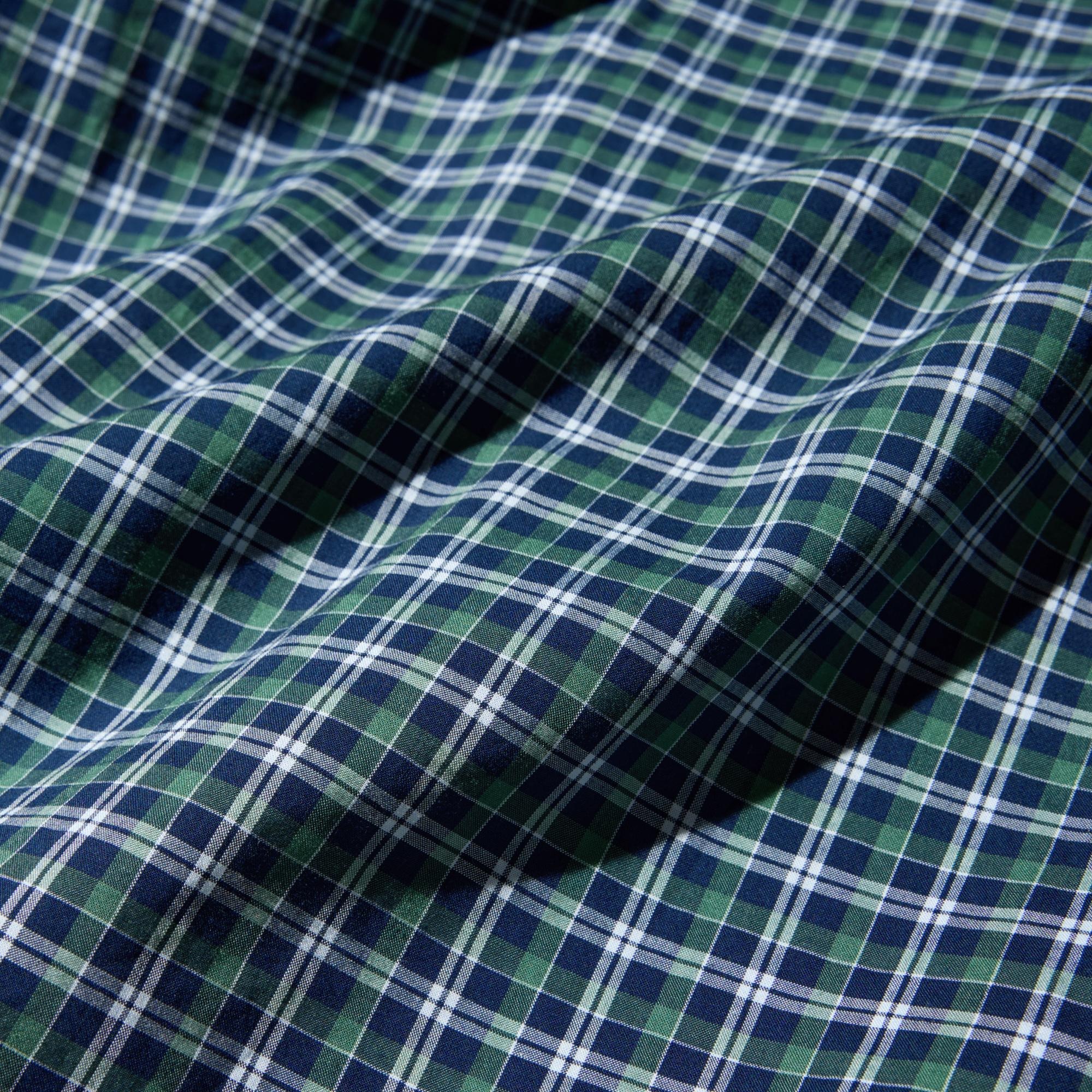 Kemeja Broadcloth | Lengan Pendek Kotak