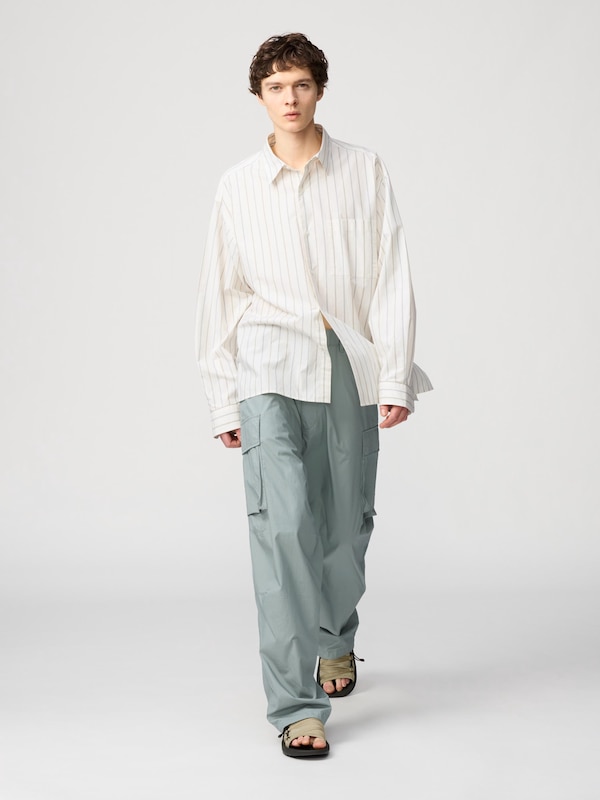 Broadcloth Oversized Shirt | Long Sleeve Stripe
