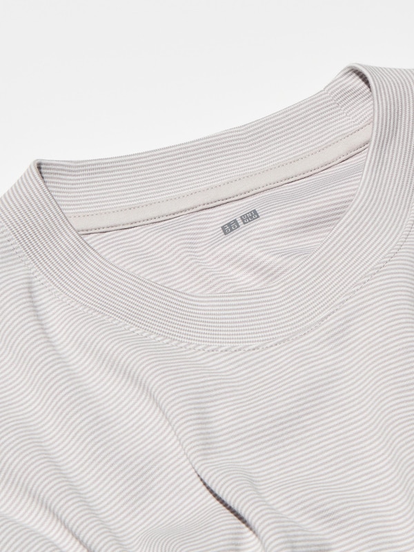 AIRism Katun T-Shirt | Garis Lengan Panjang