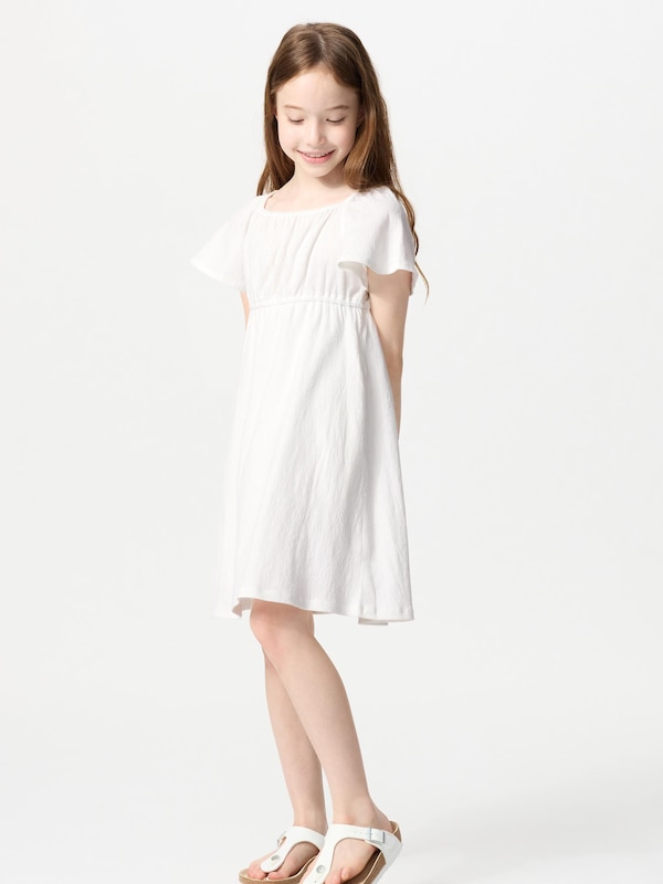 GIRLS Flare Sleeve Dress | Short Sleeve