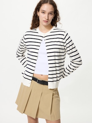 UV Protection Crew Neck Cardigan | Stripe