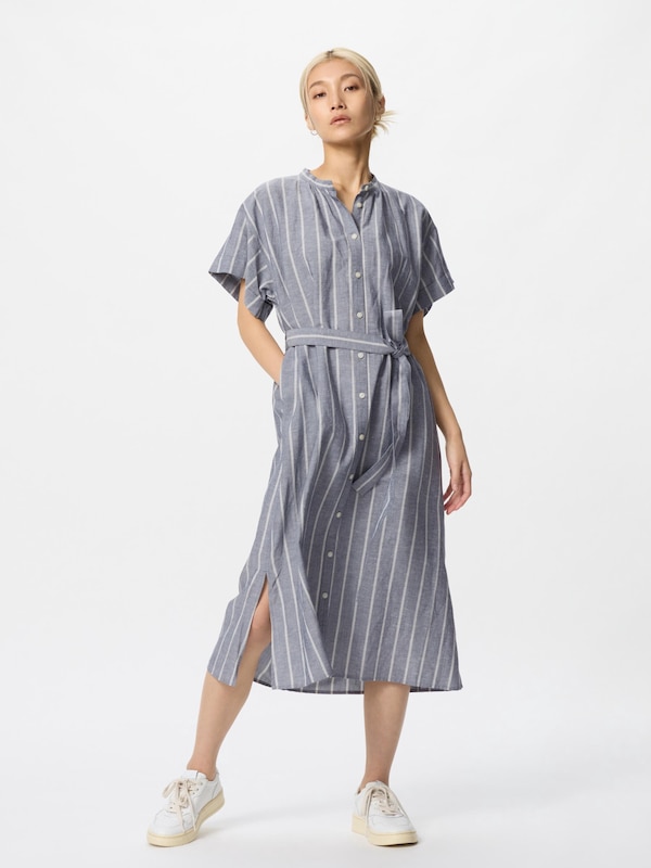 Gaun Rileks Linen Blend | Lengan Pendek