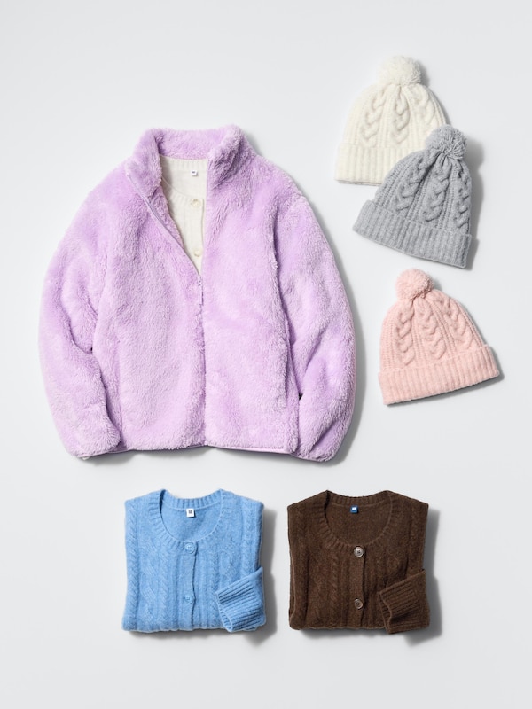 KIDS Fluffy Yarn Fleece Full-Zip Jacket