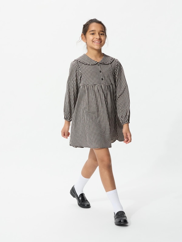 GIRLS Checked Dress | Long Sleeve