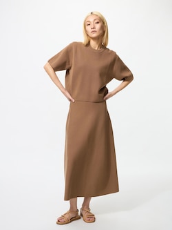 Washable Milano Ribbed Flare Skirt (Matching Set)