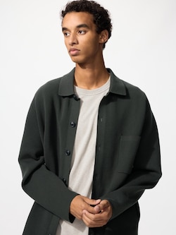 Milano Ribbed Shirt Collar Cardigan