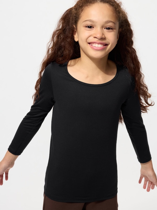 KIDS HEATTECH Scoop Neck T-Shirt | Long Sleeve