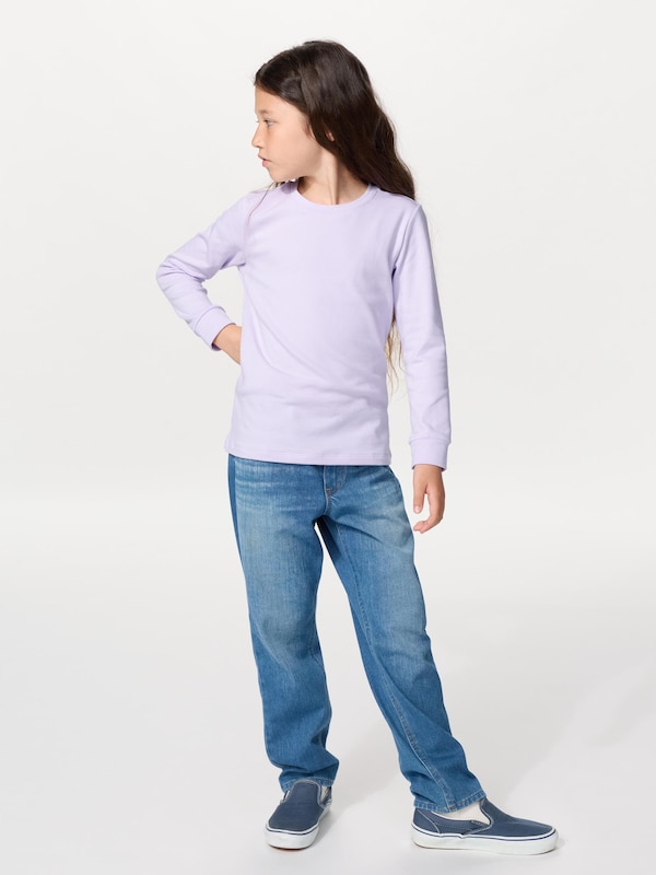 KIDS HEATTECH Extra Warm Cotton Crew Neck T-Shirt Long Sleeve