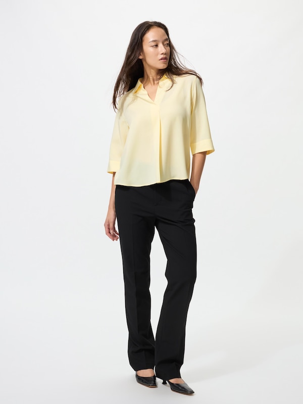 Rayon Skipper Collar Blouse | 3/4 Sleeve