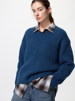 Fluffy V Neck Sweater