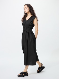 Cotton Gathered Dress Sleeveless