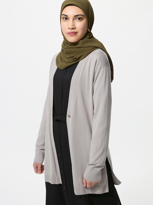 Dalaman Cardigan Panjang Mangset Polos Tangan Panjang Baju Dalaman