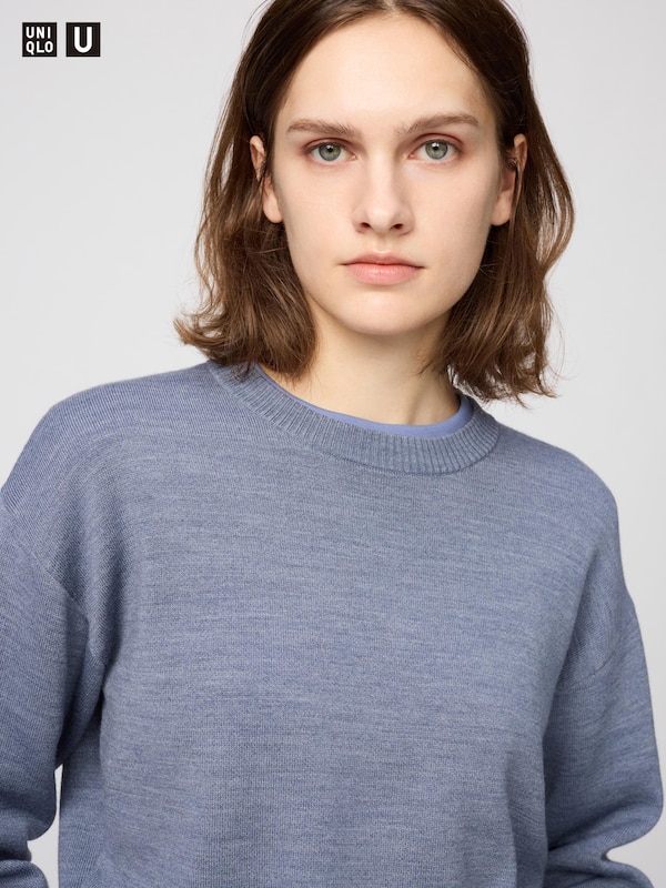 Double Face Knit Crew Neck Sweater