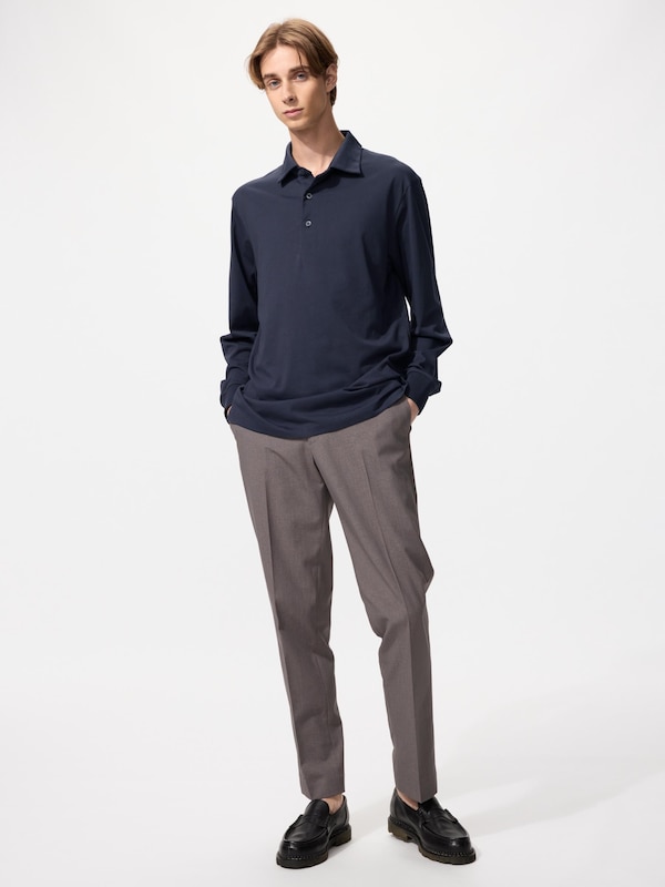 AIRism Cotton UV Protection Polo Shirt Long Sleeve