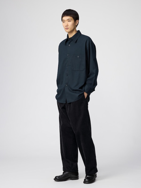 Twill Work Oversized Shirt Long Sleeve