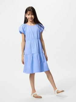 GIRLS Gaun Lengan Puff | Lengan Pendek
