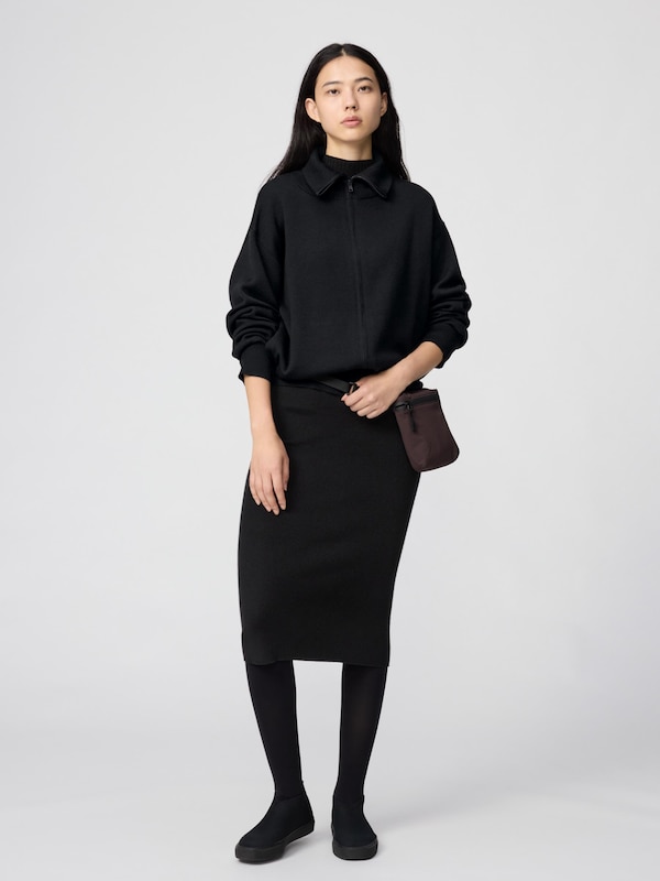 Double Face Knit Zip Up Jacket