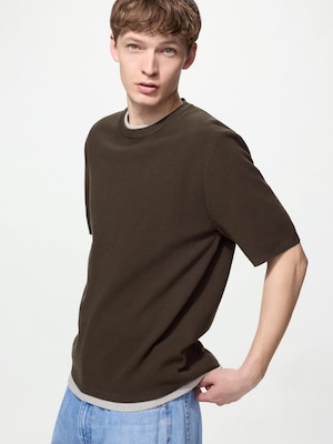 Washable Milano Ribbed Knitted T-Shirt Short Sleeve