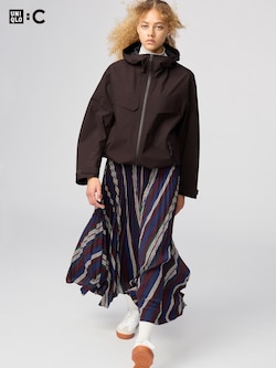 Pleated Long Skirt | Print