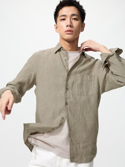 Premium Linen Shirt Long Sleeve (Stripe)