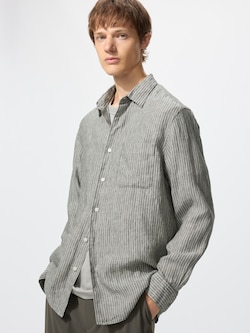 Premium Linen Shirt Long Sleeve | Striped