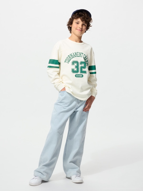 KIDS AIRism Cotton Crew Neck T-Shirt | Long Sleeve