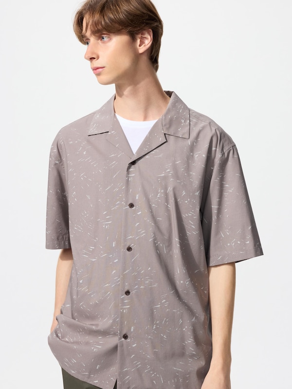 Open Collar Shirt Short Sleeve