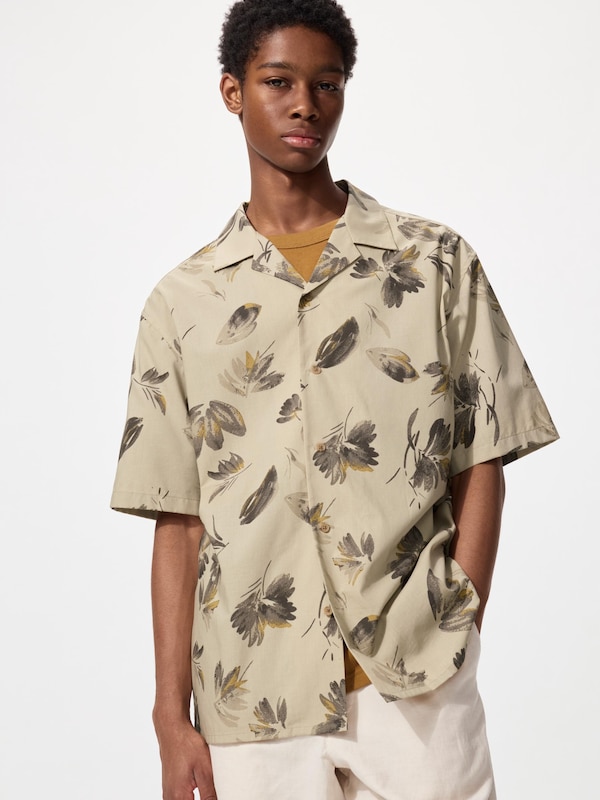 Open Collar Shirt Short Sleeve