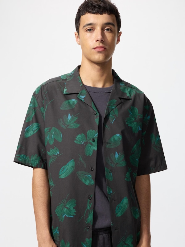 Open Collar Shirt Short Sleeve