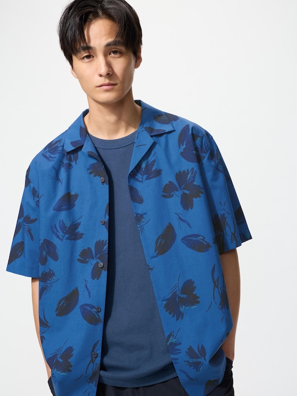 Open Collar Shirt Short Sleeve