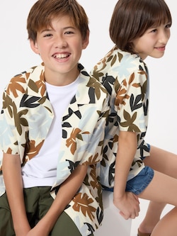 KIDS Open Collar Shirt Short Sleeve
