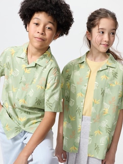 KIDS Open Collar Shirt Short Sleeve